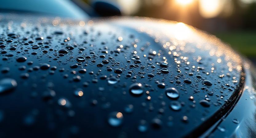 Continuous water spray on car